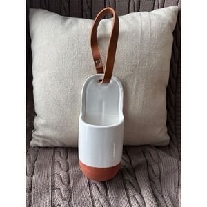 Terracotta Cream Ceramic Wall Pocket Planter Hanging Plant Flower Scandinavian